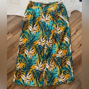 Liz Claiborne tropical print wide leg rayon pants